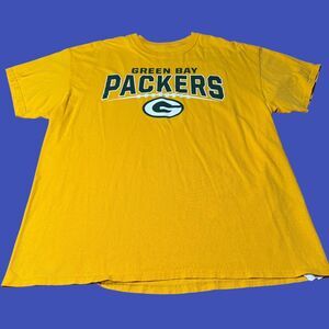 Majestic Men's NFL Green Bay Packers T-Shirt Size XL Yellow Green Logo Football
